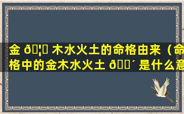 金 🦄 木水火土的命格由来（命格中的金木水火土 🌴 是什么意思）